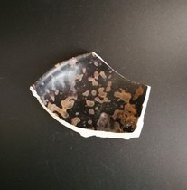 Ji 9 Song Dynasty Jizhou kiln ancient porcelain piece Yonghe kiln black oil drop pattern tea cup specimen with Sky edge