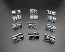 Antique antique porcelain cufflinks A pair of simple elegant French shirt sleeve nails International Business Foreign Affairs Christmas gift