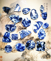 Phoenix Yu Fei love thousands of years polished good package old Ming and Qing blue and white ancient porcelain pieces Old porcelain broken porcelain specimen pendant