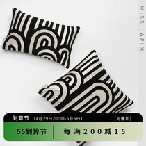 Landins home ins Nordic-like cupola room sofa art hug with pillow back black and white towel embroidered square waist pillow