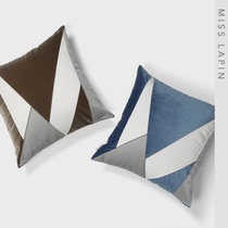 MISSLAPIN simple modern model room sofa blue and white stitching color square pillow pillow