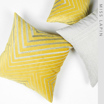 MISSLAPIN original design model room mat modern simple yellow geometric irregular embroidery square pillow waist pillow