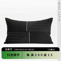 Lanpint home-like cubed room Bedroom bedside cushions leaning on pillows modern minimalist black irregular transforms embroidered waist pillows