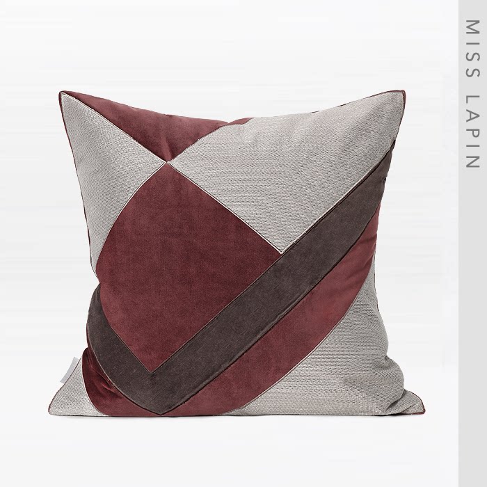 MISSLAPIN original model room sofa pillow pillow modern simple red beige cloth embroidered square waist pillow