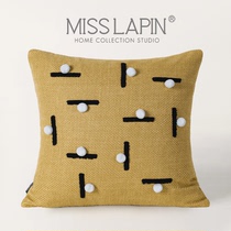 MISSLAPIN-Like Inter-Board Soft-Fitted Bedroom Bedside Back Cushion Close To Pillow Hold Pillow Cover Yellow Hacked Color Small Hair Ball Square Pillow