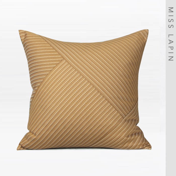 Lanpint Home-Like Inter-Board Soft-Mounted Bedside Cushions Leaning Against Pillowcase Modern Minimalpaca Chic Striped Splicing Square Pillow