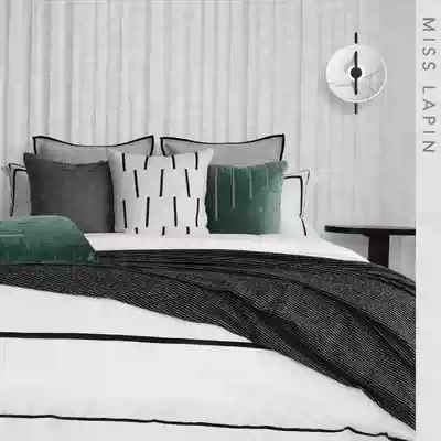 New product Home simple modern hotel model bedroom bedding set black and white cloth embroidered multi-piece set