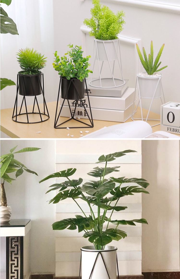 Bàn làm việc bằng sắt rèn nhiều lớp giá đỡ cửa sổ bệ lưu trữ giá để bàn văn phòng máy tính để bàn hoa mọng nước - Kệ kệ sách nhỏ