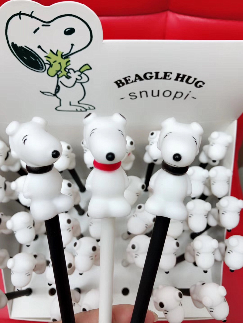 Phim hoạt hình hoạt hình xung quanh SNOOPY Snoopy chó sinh viên văn phòng dễ thương sáng tạo 0,05m gel bút văn phòng phẩm sticker đồ ăn dễ thương