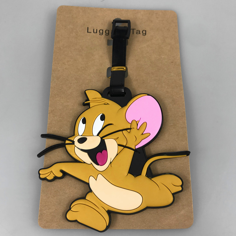 Phim hoạt hình anime về mèo và chuột Jerry và Tom hành lý mềm thẻ hành lý kiểm tra túi túi danh sách hình dán sticker công chúa