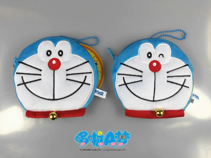 Doraemon búp bê tay màu xanh chất béo máy mèo cô gái dễ thương phim hoạt hình anime xung quanh đồng xu ví thẻ gói