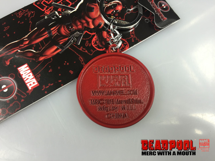Anime Anime Marvel xung quanh Dead Waitress Deadpool Logo Alloy Keychain Keychain các sticker cute