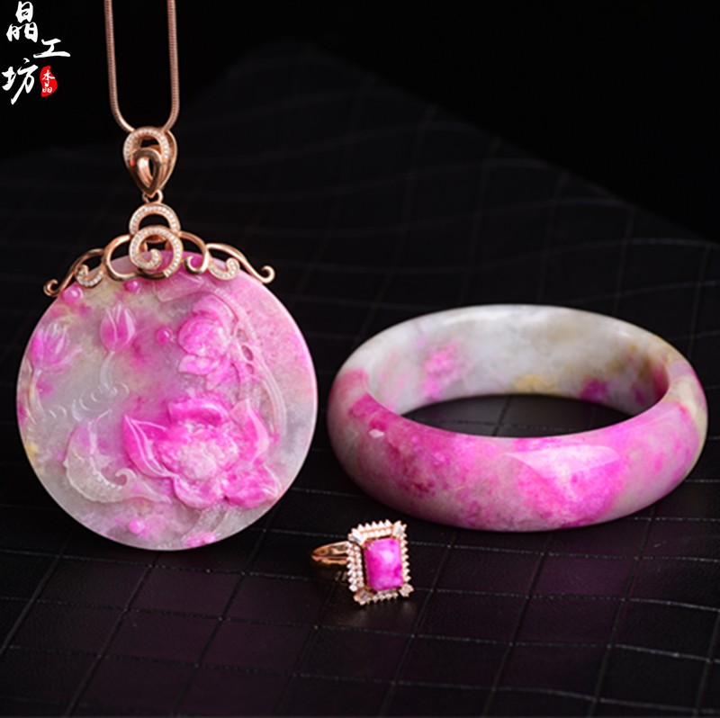 Crystal Workshop Shulu Chuỗi vòng đeo tay Vòng đeo tay Su Jishi Cherry Blossom Pink Ice Bracelet - Vòng đeo tay Cuff vòng tay trơn vàng 18k