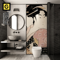 Ukiyo-e beauty figure toilet tile toilet shower room Villa indoor entrance bar street clubhouse mural