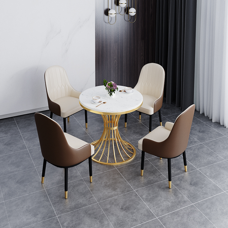 Negotiation table and chair combination light luxury simple sample house exhibition center reception hotel business reception negotiation small round table one table and four chairs