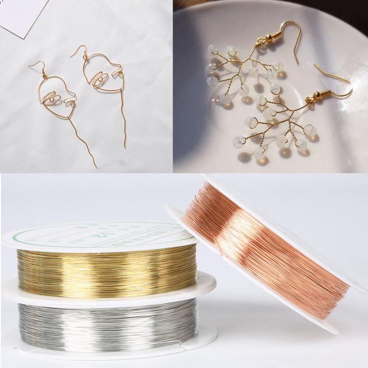Nail art gold wire shaped copper wire painted jewelry line decoration beaded lead made hairpin 0 2mm0 3mm