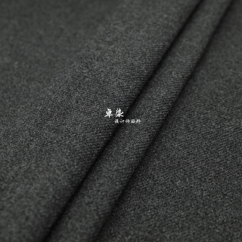 Drapey, Soft and Delicate Medium Gray Twill Knitted Wool Fabric for Autumn and Winter Coats and Pants
