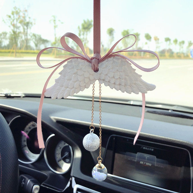 Car Interior Goods Car Pendant Pieces Angels Wings Pendant Accessories Car Perfume Fragrant Lavender With Plaster Car Hanging Pendant Pendant