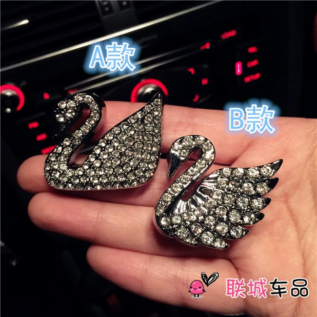 Thiên nga trắng kim cương rhinestone xe hơi điều hòa không khí cửa ra nước hoa clip trang trí xe hơi pha lê phụ kiện nội thất - Vòng đeo tay Cuff