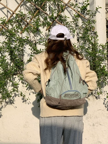 肥肥自制 Брендовая сумка через плечо, вместительный и большой рюкзак, коллекция 2023, в корейском стиле, Южная Корея, подходит для студента