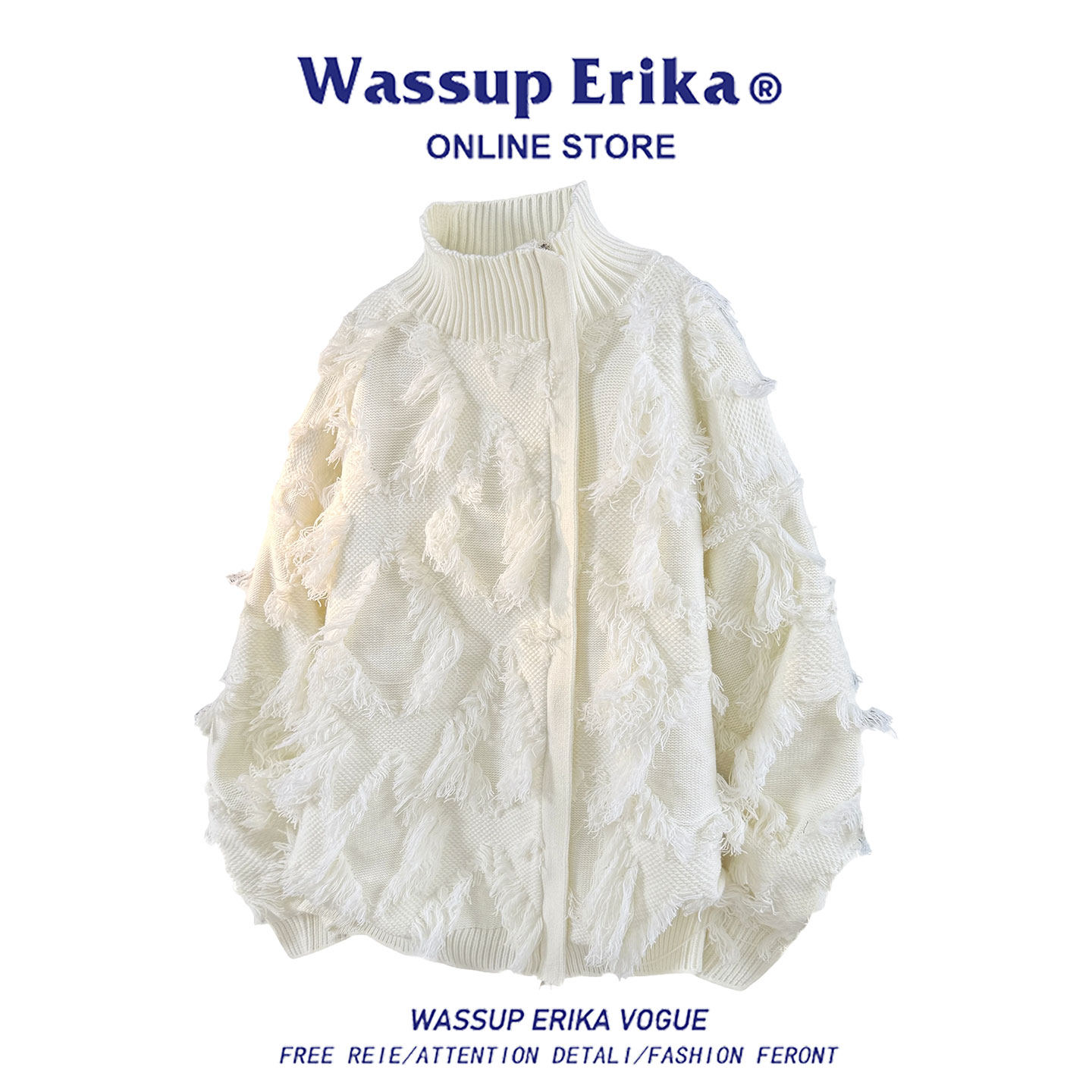 WASSUP ERIKA, корейский модный бренд, повседневный высококачественный вязаный свитер с круглым вырезом для мужчин и женщин, свободные осенне-зимние свитера с длинными рукавами