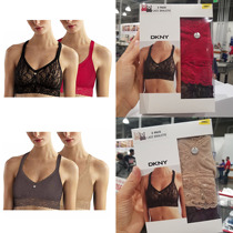 American DKNY lace lace underwear ladies Y-shaped strap sexy seamless without steel ring bra 2 pieces