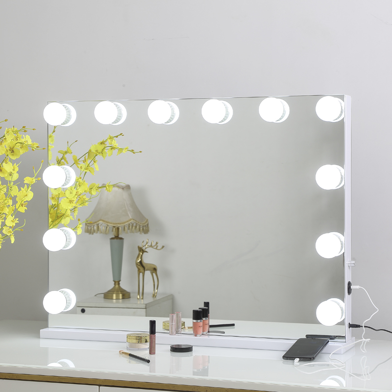 Mica Custom Makeup Mirror With Lamp Led Mirror Large Number Desktop Wall-mounted Light Make-up Mirror Bedroom Photo Gallery MIRROR