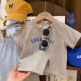 Базовые приятные телу штаны с буквами, летний комплект, летняя одежда, в корейском стиле