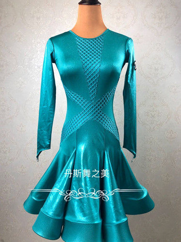 Danse dance advanced custom children's Latin dance standard competition suit CBDF elite group sports association dress fingerprint point