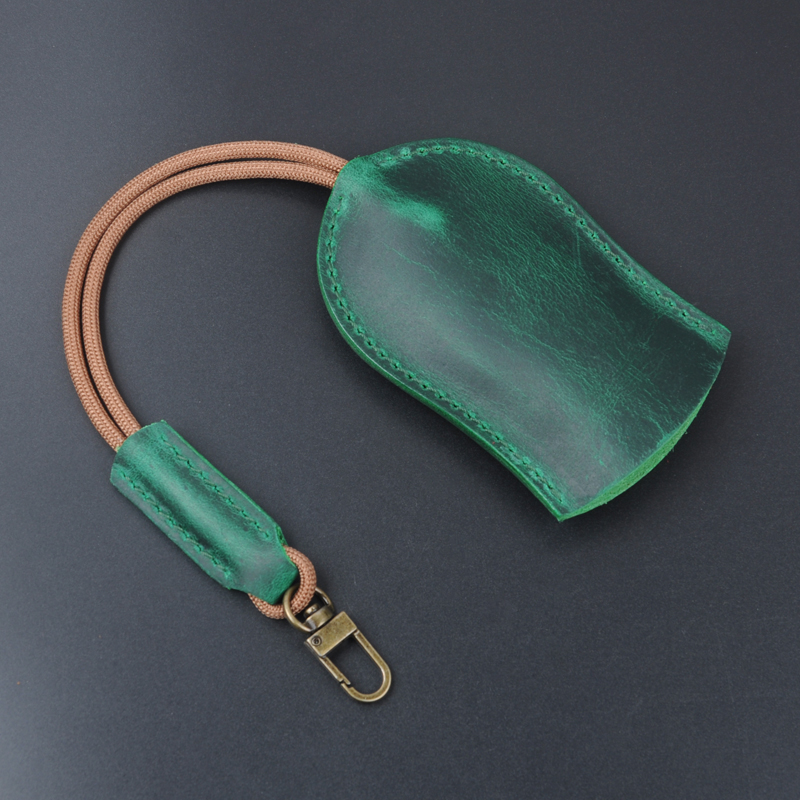 Original first layer cowhide car key pack Handmade leather key pack Key bag With rope leather goods