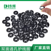 Rubber double-sided protective coil o type wire-crossing ring sealing ring black distribution box guard wire protective sheath rubber ring