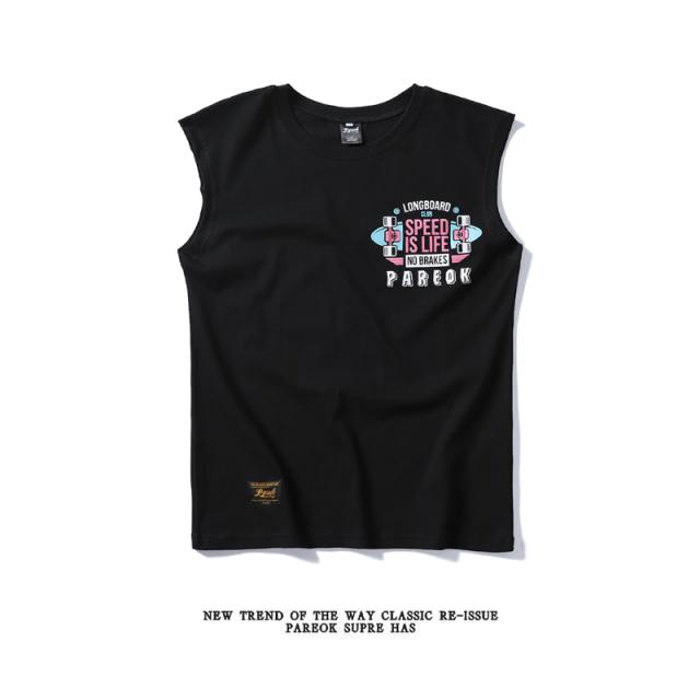 Tide thương hiệu xe máy mùa hè vest thanh niên West Coast hip hop high street gió vest vai đôi bông mồ hôi vest thủy triều áo thun ba lỗ