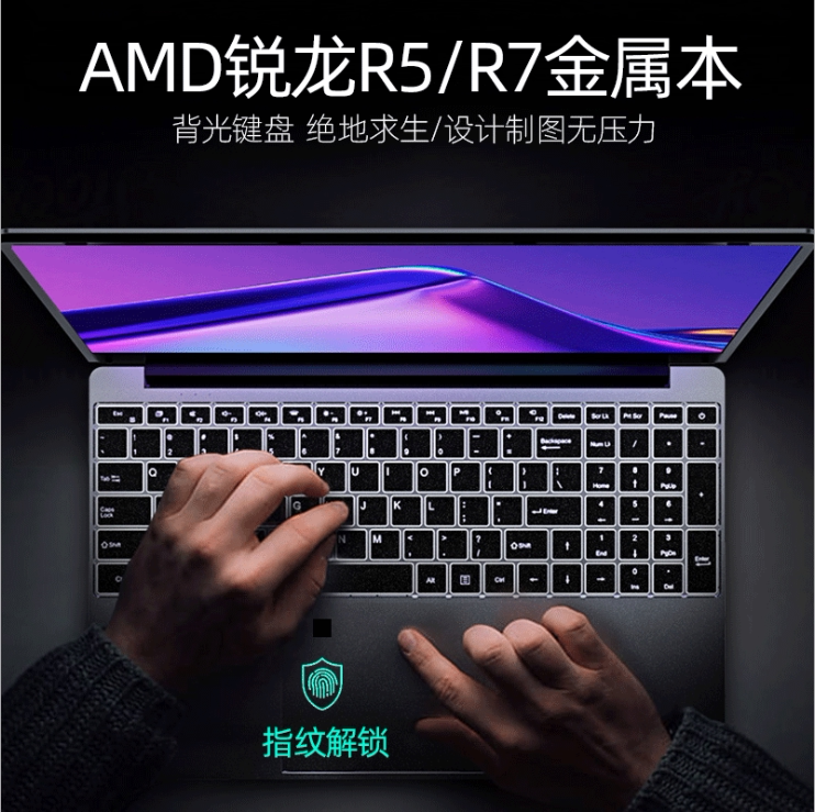15,6-дюймовый ультратонкий игровой ноутбук Ruilong R7 2021R5, тонкий и портативный студенческий женский бизнес-офис