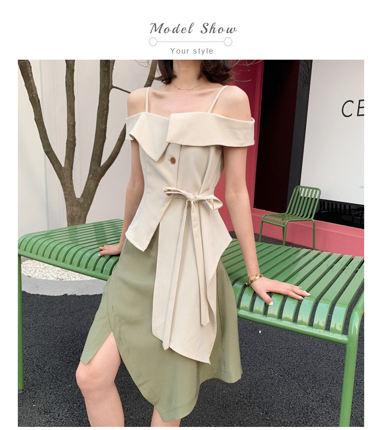 Một nửa nhỏ EMMM 2019 thiết kế mùa hè mới phần xiên cắt không đều Một chiếc váy chữ nữ cao ngang eo hoang dã - Váy chân váy chữ a ngắn đẹp