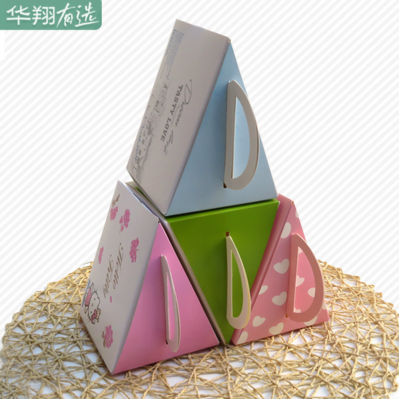 Triangle portable mousse cake packing box Disposable baking cheese paper box West Point box packing box