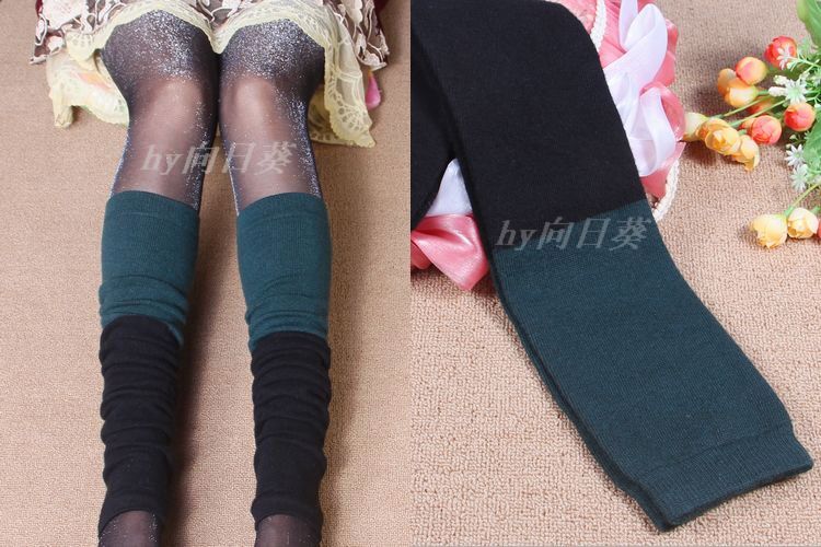 Mùa thu đông 2018 dày cashmere ấm áp qua tất đầu gối set quần legging nữ dài tập chân set đồ đế xuồng Hàn Quốc tất trắng