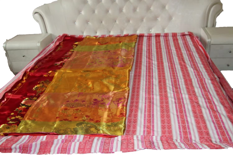 Hàng Châu lụa satin thổ cẩm áo khoác bông mềm Yoshinobu là giả mạo kết hôn Rồng đôi Hạnh phúc trăm trẻ em đang vẽ mặt chăn - Quilt Covers chăn muji mùa hè