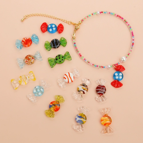 Ретро стеклянные бусины, подвеска, ожерелье, серьги, аксессуары