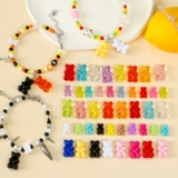 Акриловые бусины, браслет из бисера ручной работы, ожерелье, с медвежатами