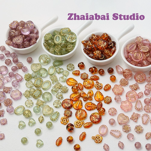 Смешанные ретро акриловые янтарные бусины, аксессуары, 50 грамм