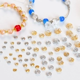 Золотые аксессуары, браслет из бисера, браслет из бусин, аксессуар, бусины, золото 750 пробы, серебро 925 пробы