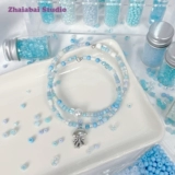 Синий стеклянный браслет из бисера, аксессуар, аксессуары, широкая цветовая палитра, DIY