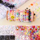 Акриловые бусины с буквами, браслет из бисера ручной работы, набор материалов, ожерелье, аксессуар с аксессуарами, английские буквы, «сделай сам»