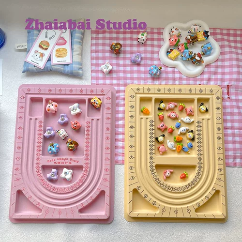 Розовое ожерелье и браслет, дизайнерский мобильный телефон, система хранения ручной работы, бусины, аксессуары