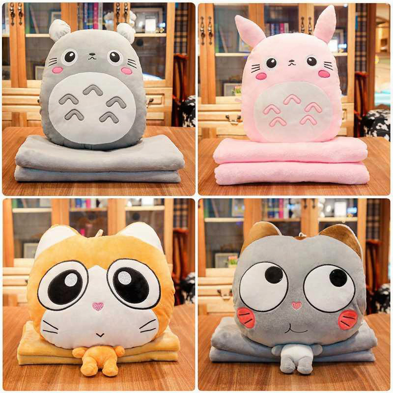 Suitable for BMW Mercedes-Benz Audi car pillow quilt dual-use cute creative cushion pillow hand warmer pillow blanket