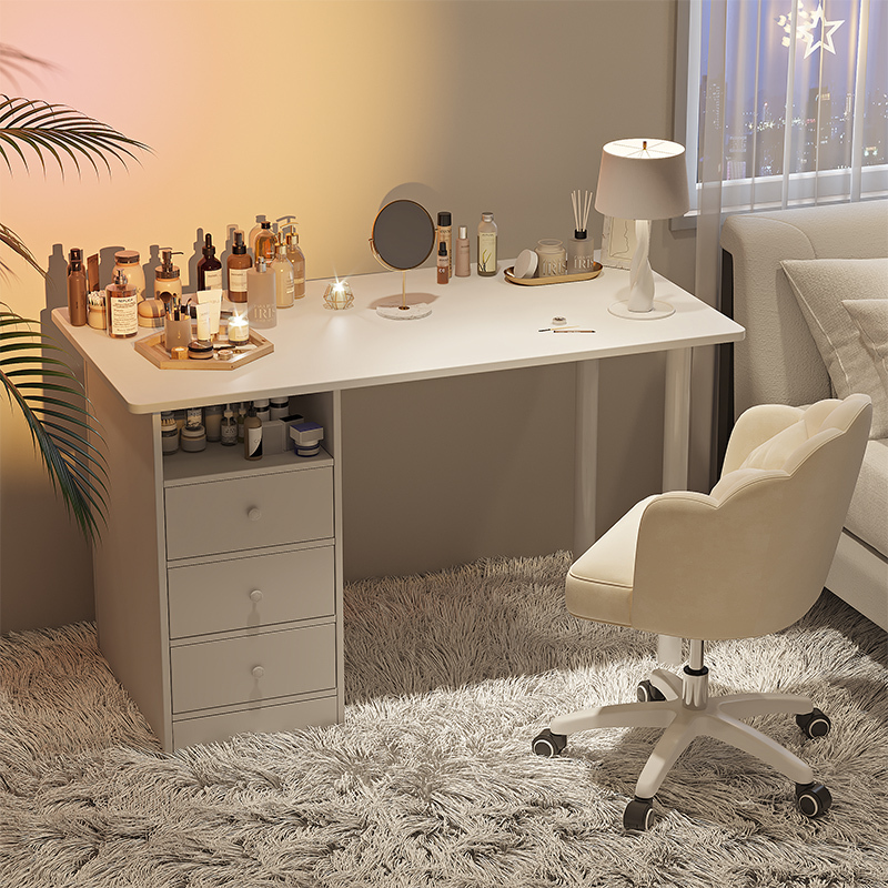 Dressing Table, Simple Modern Bedroom Makeup Table, Ins-Style Desk, Small Apartment Storage Cabinet, Integrated Makeup Table, Light Luxury