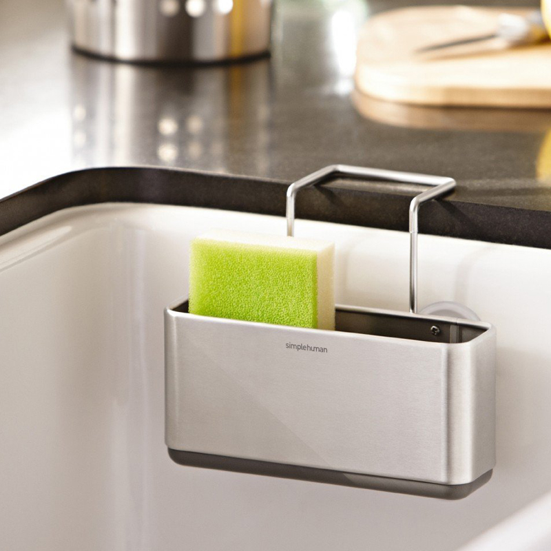 United States simplehuman stainless steel sink drain rack Suction cup drain basket storage shelf flat plate