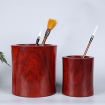 Mahogany small leaf red sandalwood pen holder old material from house dismantling whole wood digging large pen holder retro Chinese storage box collection and gift giving