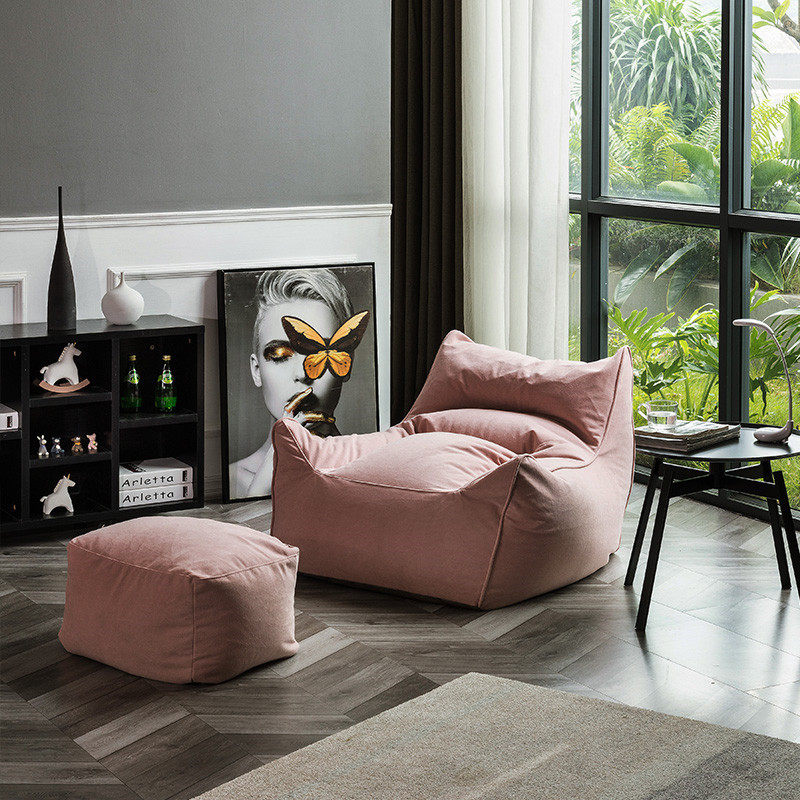 Nordic ins single slacker Sofa bean bag Living room Bedroom Balcony Double tatami Deck Chair Small Family Sofa