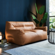 Leather art Bean Bag Sloth Sofa Bedroom Ground Small Sofa Woman Creative Net Red Tatami Balcony Sofa oversize